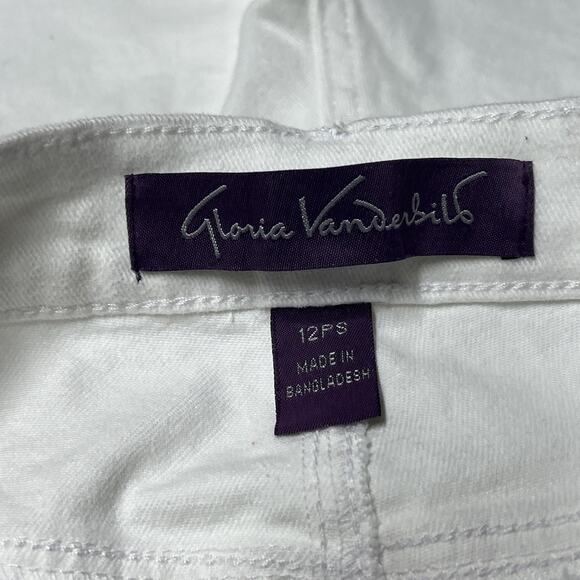 Gloria Vanderbilt NWT Women’s White Denim Jeans Size 12PS - Amanda Bootcut - Picture 5 of 7